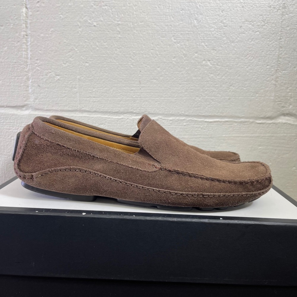 Saks Fifth Avenue 9022 Brown Suede Driving Loafers Shoes Slip On Men's 10.5 M